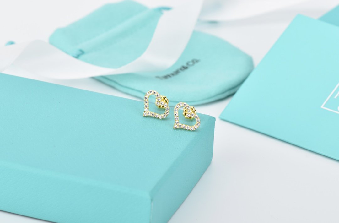 [Corinne]OPEN HEART STUD DIAMOND EARRINGS