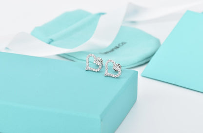 [Corinne]OPEN HEART STUD DIAMOND EARRINGS