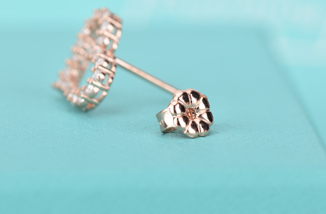 [Corinne]OPEN HEART STUD DIAMOND EARRINGS