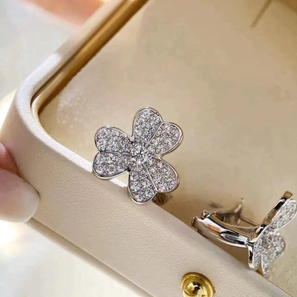 [⭐Corinne]CLOVER COMOS DIAMOND EARRINGS SILVER