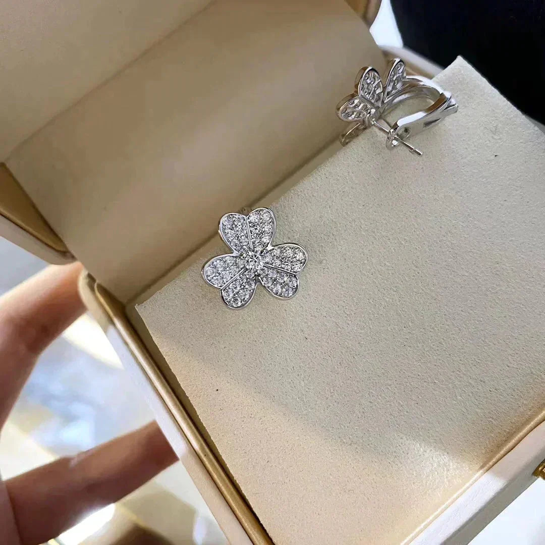 [⭐Corinne]CLOVER COMOS DIAMOND EARRINGS SILVER