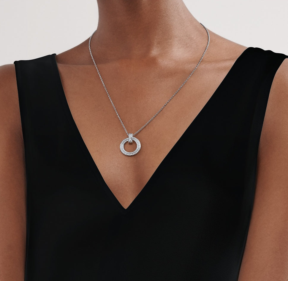 [Corinne]T CIRCLE PEDANT DIAMOND NECKLACE