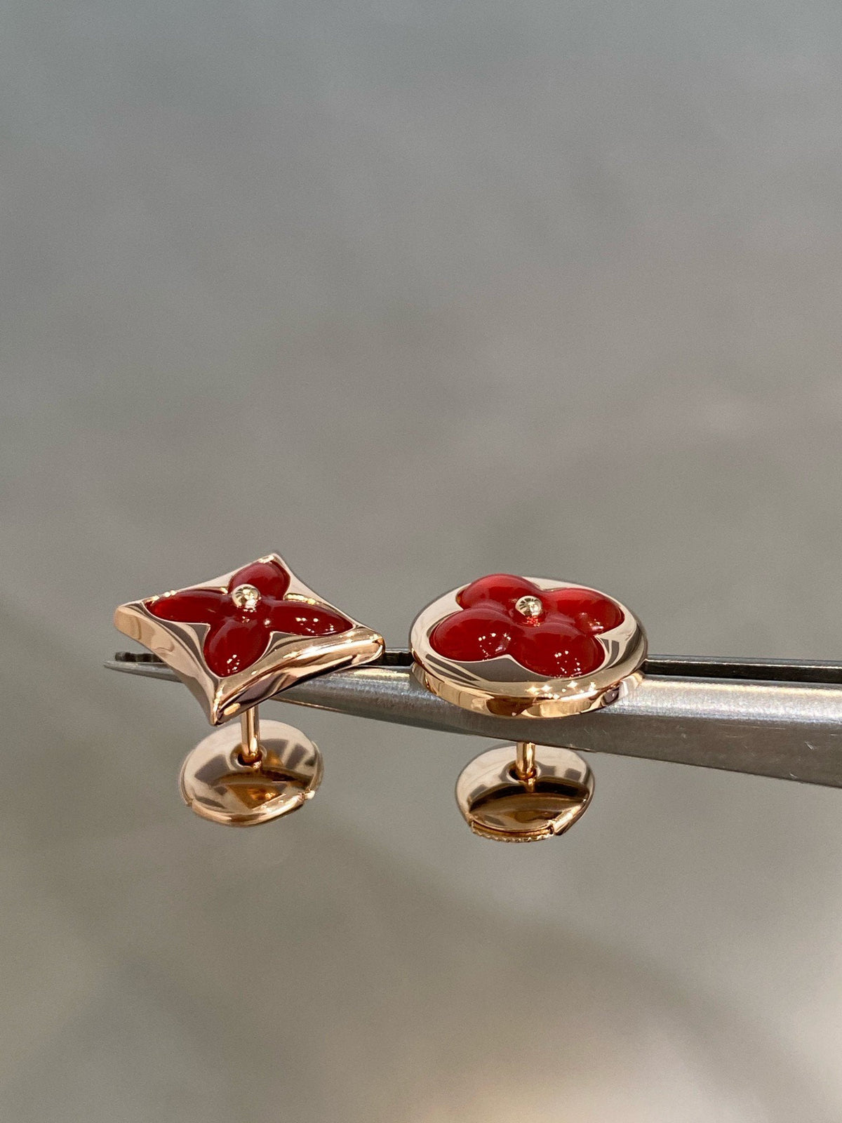 [⭐Corinne]STAR AND SUN PINK GOLD CARNELIAN STUD EARRINGS