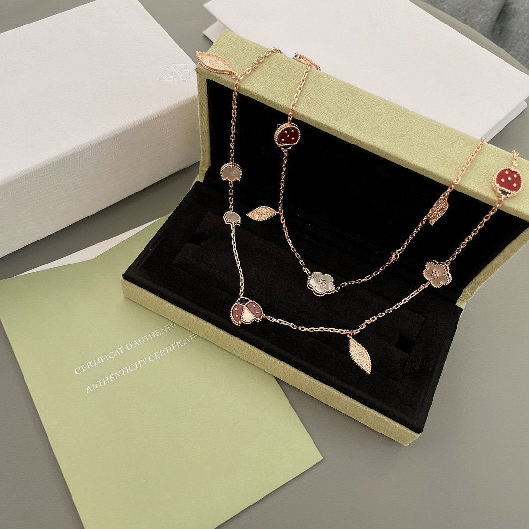 [⭐Corinne]LUCKY SPRING 15 MOTIFS ROSE GOLD NECKLACE