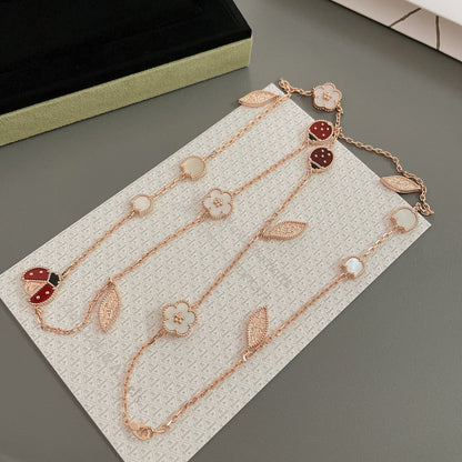 [⭐Corinne]LUCKY SPRING 15 MOTIFS ROSE GOLD NECKLACE