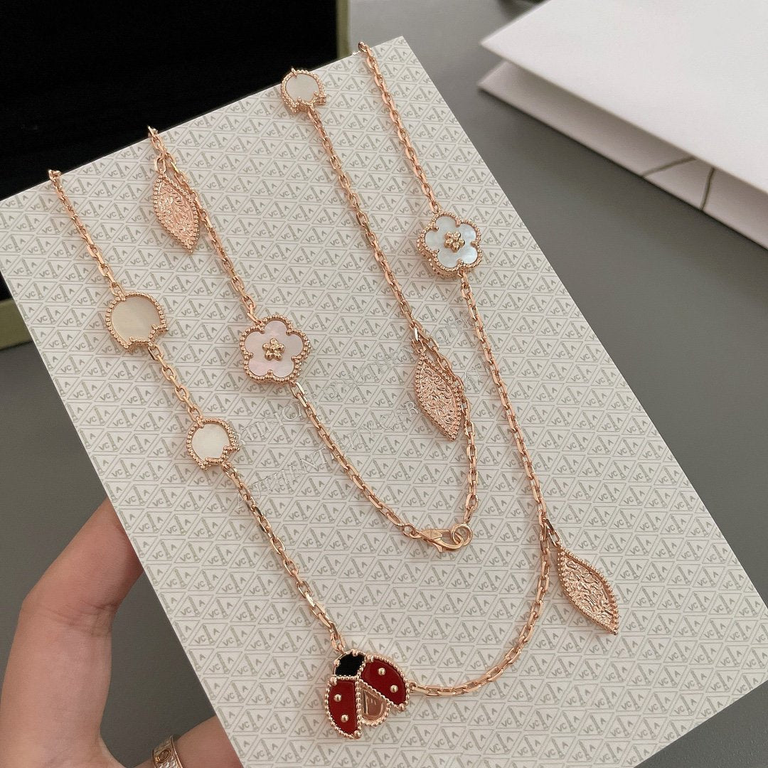 [⭐Corinne]LUCKY SPRING 15 MOTIFS ROSE GOLD NECKLACE