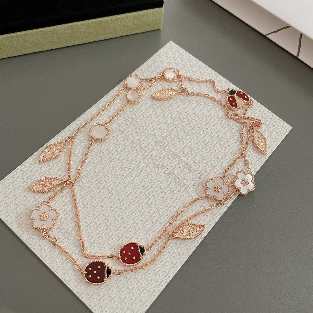 [⭐Corinne]LUCKY SPRING 15 MOTIFS ROSE GOLD NECKLACE