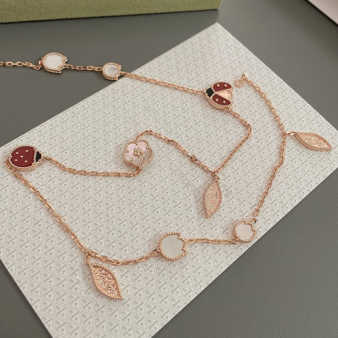 [⭐Corinne]LUCKY SPRING 15 MOTIFS ROSE GOLD NECKLACE