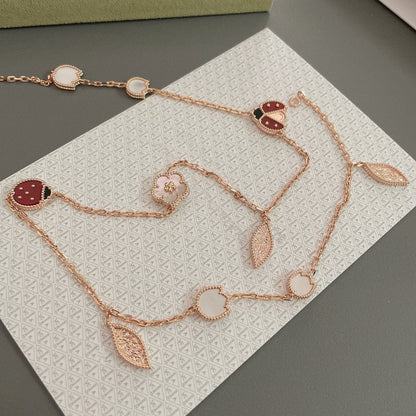 [⭐Corinne]LUCKY SPRING 15 MOTIFS ROSE GOLD NECKLACE