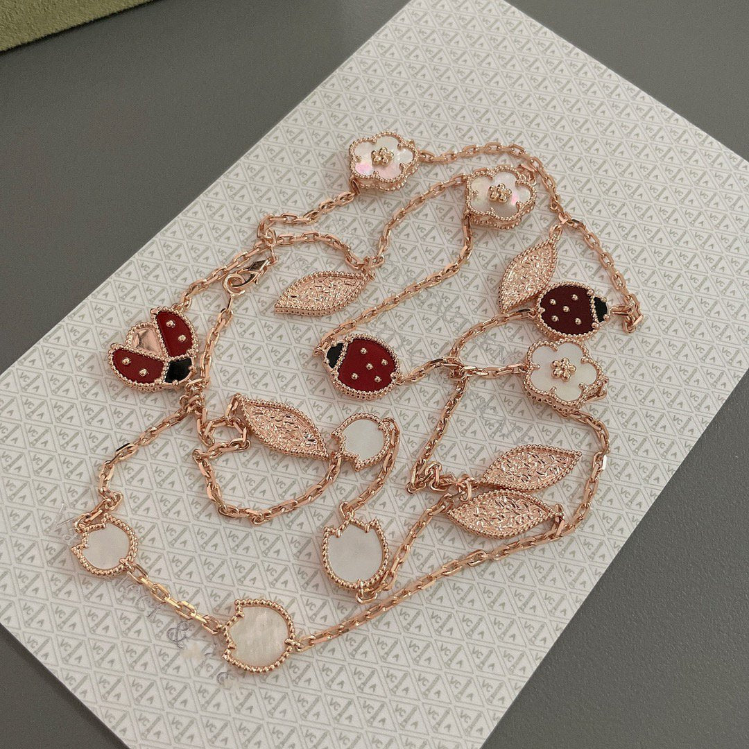 [⭐Corinne]LUCKY SPRING 15 MOTIFS ROSE GOLD NECKLACE