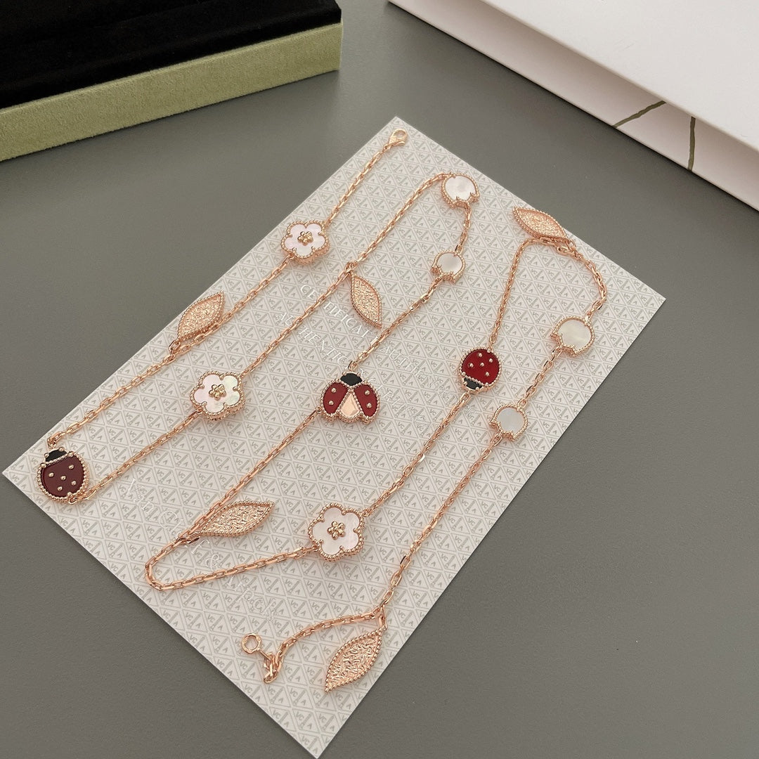 [⭐Corinne]LUCKY SPRING 15 MOTIFS ROSE GOLD NECKLACE