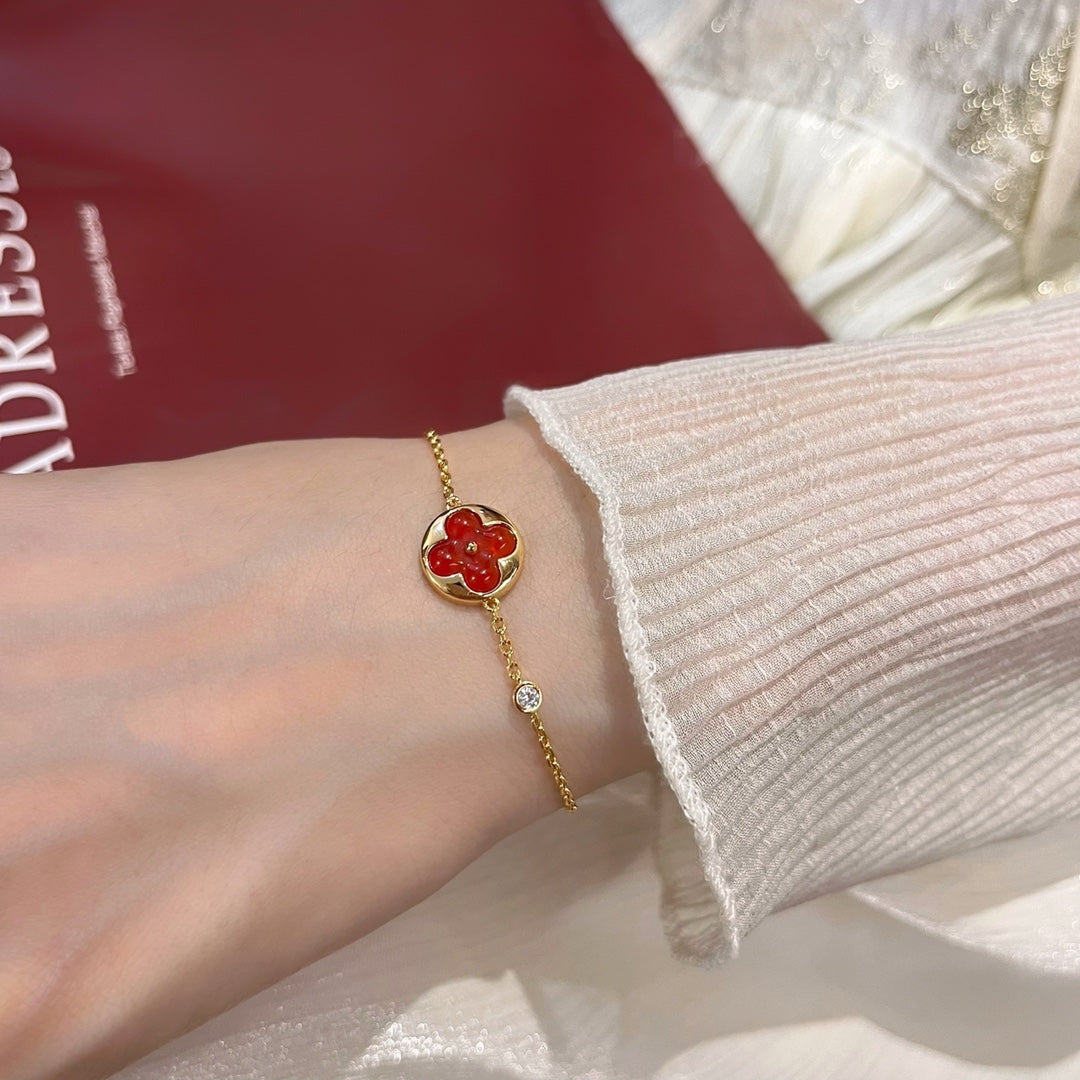[⭐Corinne]SUN PEDANT CARNELIAN BRACELET