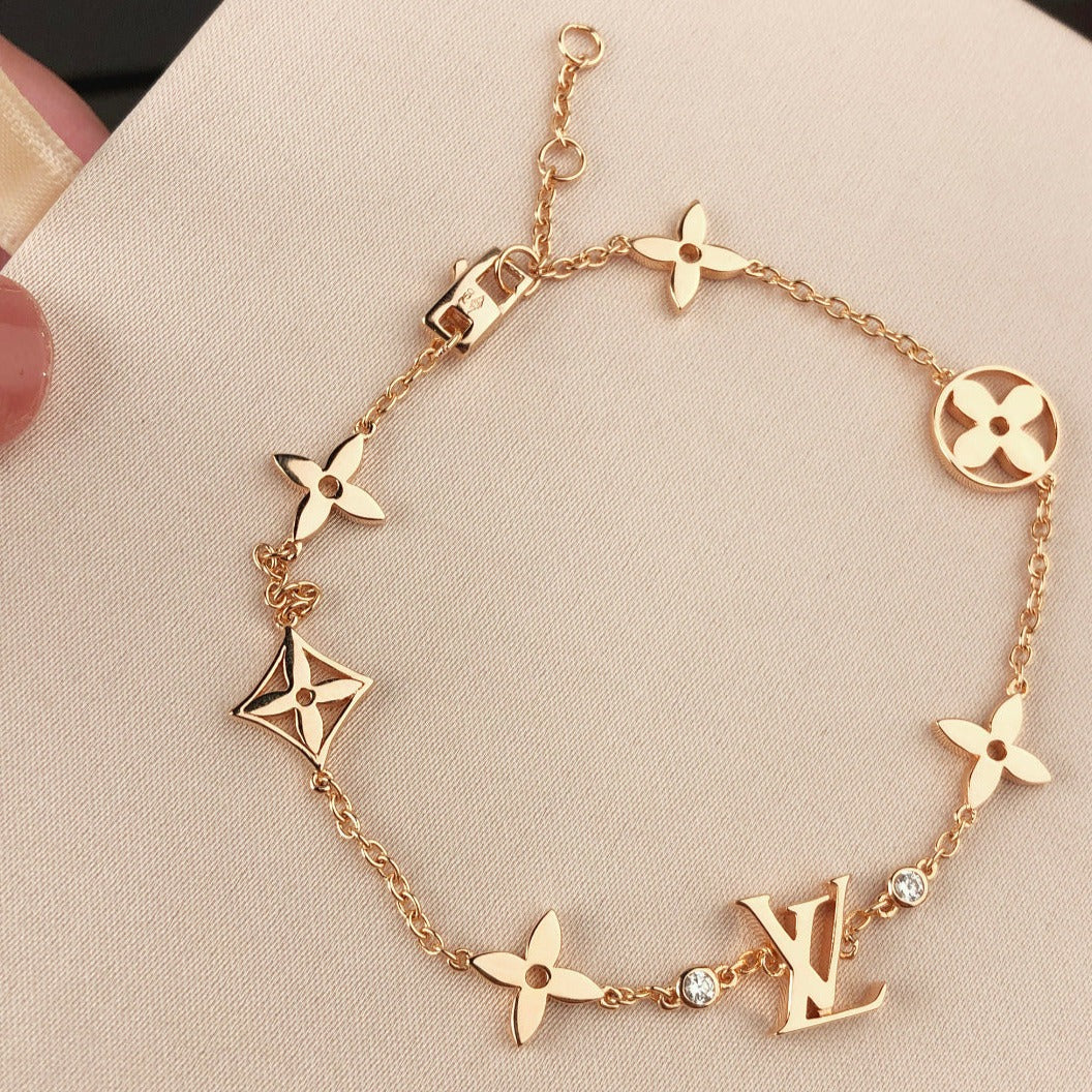 [⭐Corinne]STAR AND SUN 7 MOTIFS GOLD BRACELET