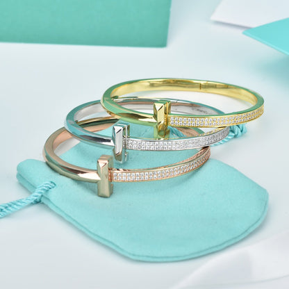 [Corinne]WIDE DIAMONDS HINGED BANGLE