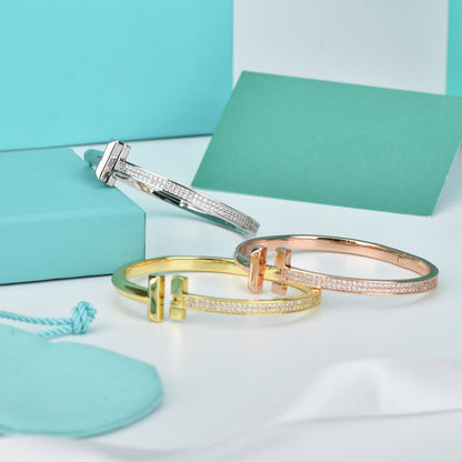 [Corinne]WIDE DIAMONDS HINGED BANGLE