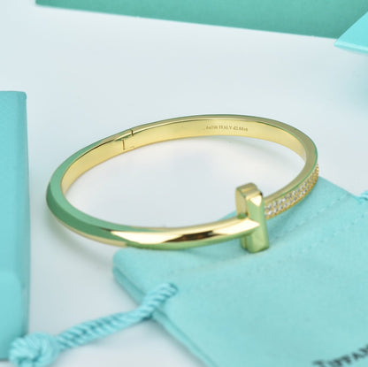 [Corinne]WIDE DIAMONDS HINGED BANGLE