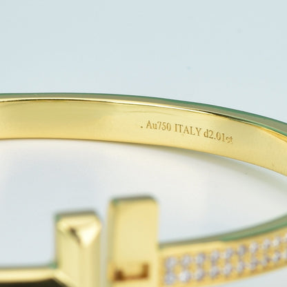 [Corinne]WIDE DIAMONDS HINGED BANGLE