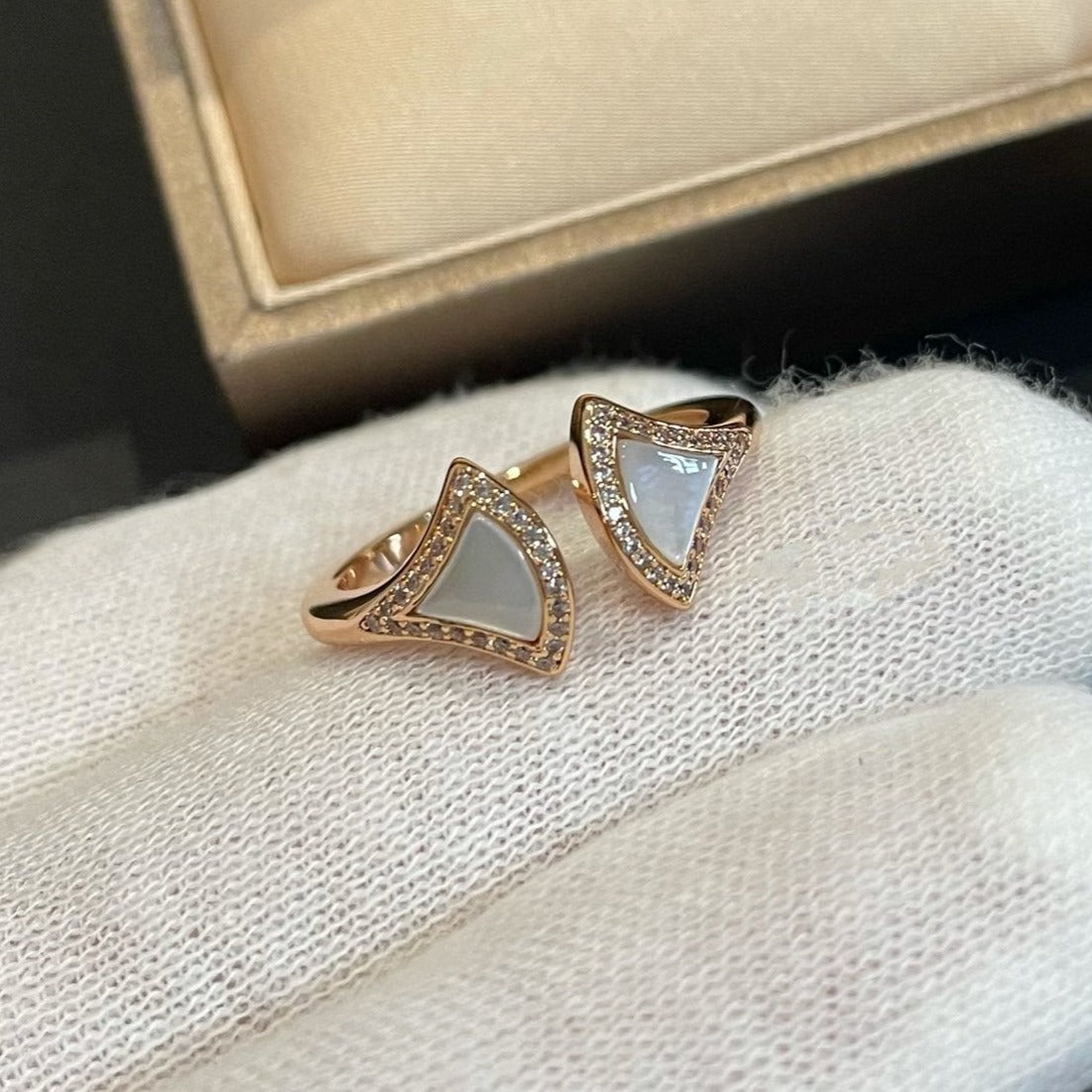 [⭐Corinne]DREAM MOP DIAMOND OPEN RING