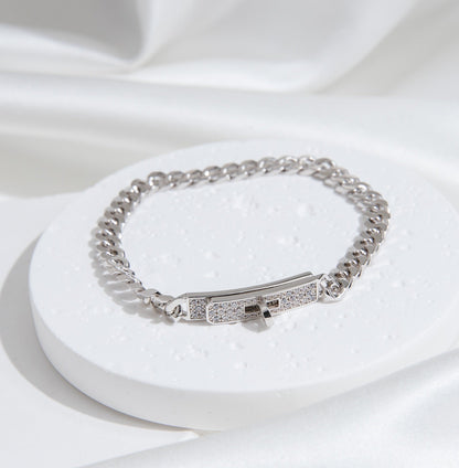 [⭐Corinne]KELLY CHAIN SILVER DIAMOND BRACELET