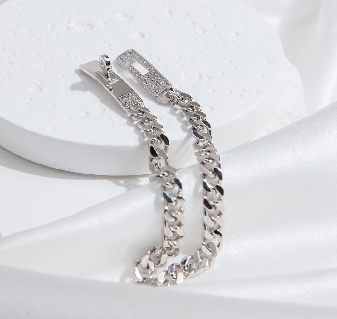 [⭐Corinne]KELLY CHAIN SILVER DIAMOND BRACELET