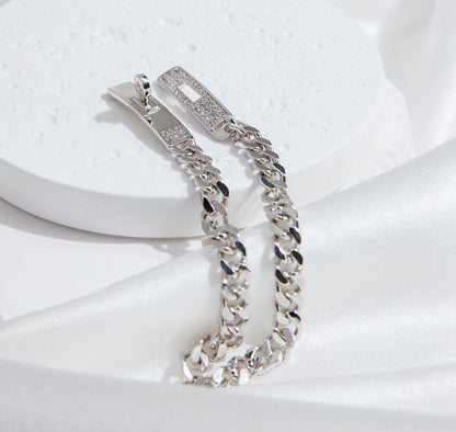 [⭐Corinne]KELLY CHAIN SILVER DIAMOND BRACELET