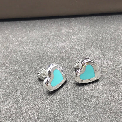 [Corinne]HEART STUD SILVER EARRINGS