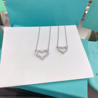 [Corinne]HEART-SHAPED DIAMOND NECKLACE