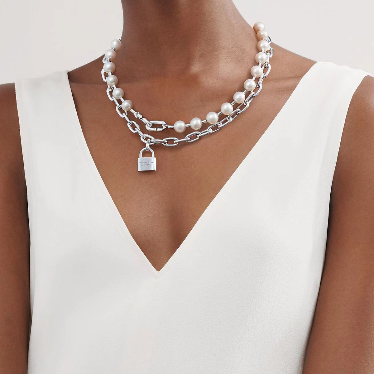 [Corinne]HARDWEAR PEARL WRAP NECKLACE