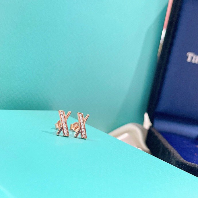 [Corinne]X EARRINGS ROSE GOLD DIAMONDS