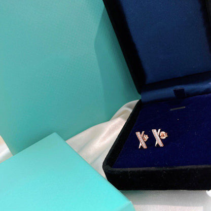 [Corinne]X EARRINGS ROSE GOLD DIAMONDS