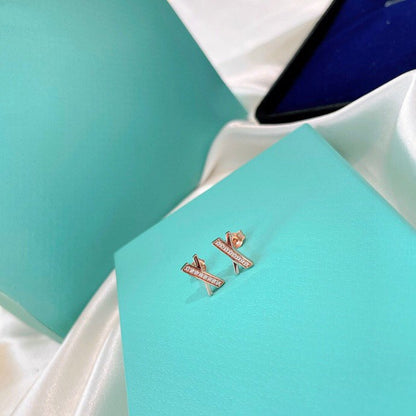 [Corinne]X EARRINGS ROSE GOLD DIAMONDS
