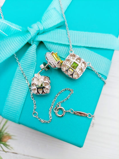[Corinne]SPARKLERS CITRINE GEMSTONE PENDANT NECKLACE STERLING SILVER