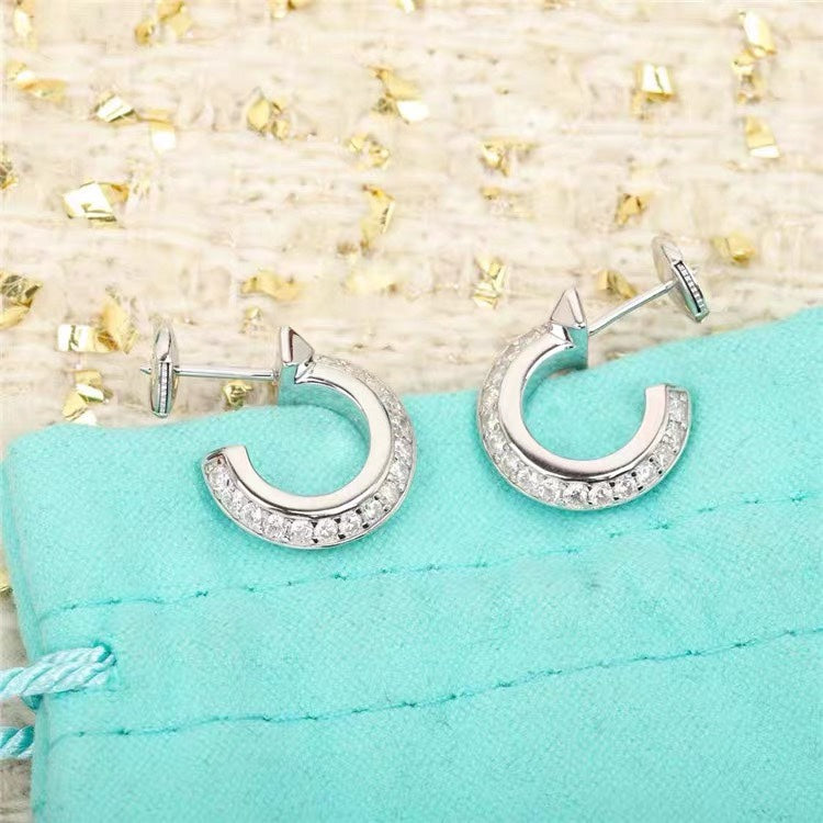 [Corinne]HOOP EARRINGS IN ROSE GOLD WITH DIAMONDS