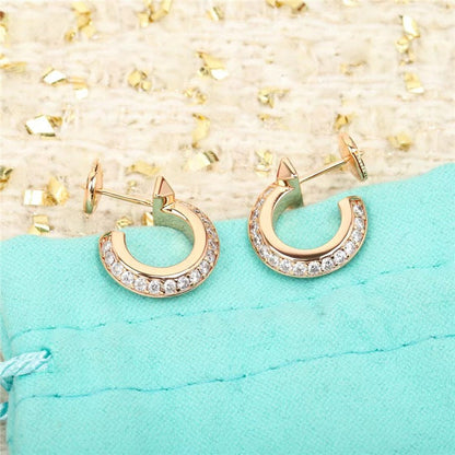 [Corinne]HOOP EARRINGS IN ROSE GOLD WITH DIAMONDS