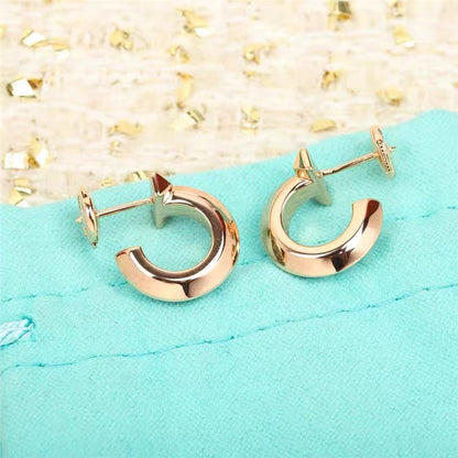 [Corinne]HOOP EARRINGS IN ROSE GOLD WITH DIAMONDS