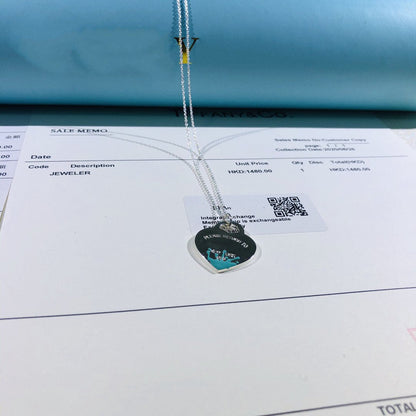 [Corinne]COLOUR HEART SPLASH TAG NECKLACE