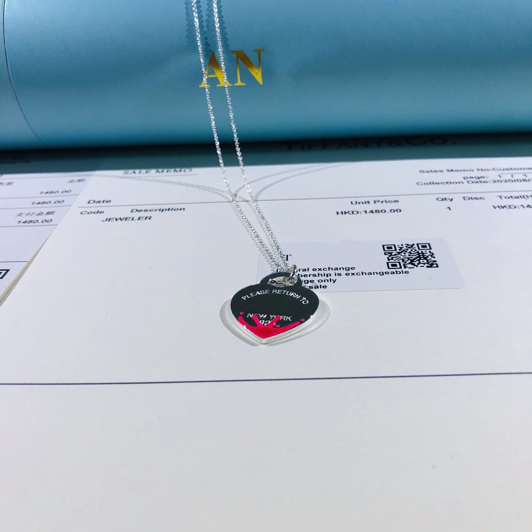 [Corinne]COLOUR HEART SPLASH TAG NECKLACE