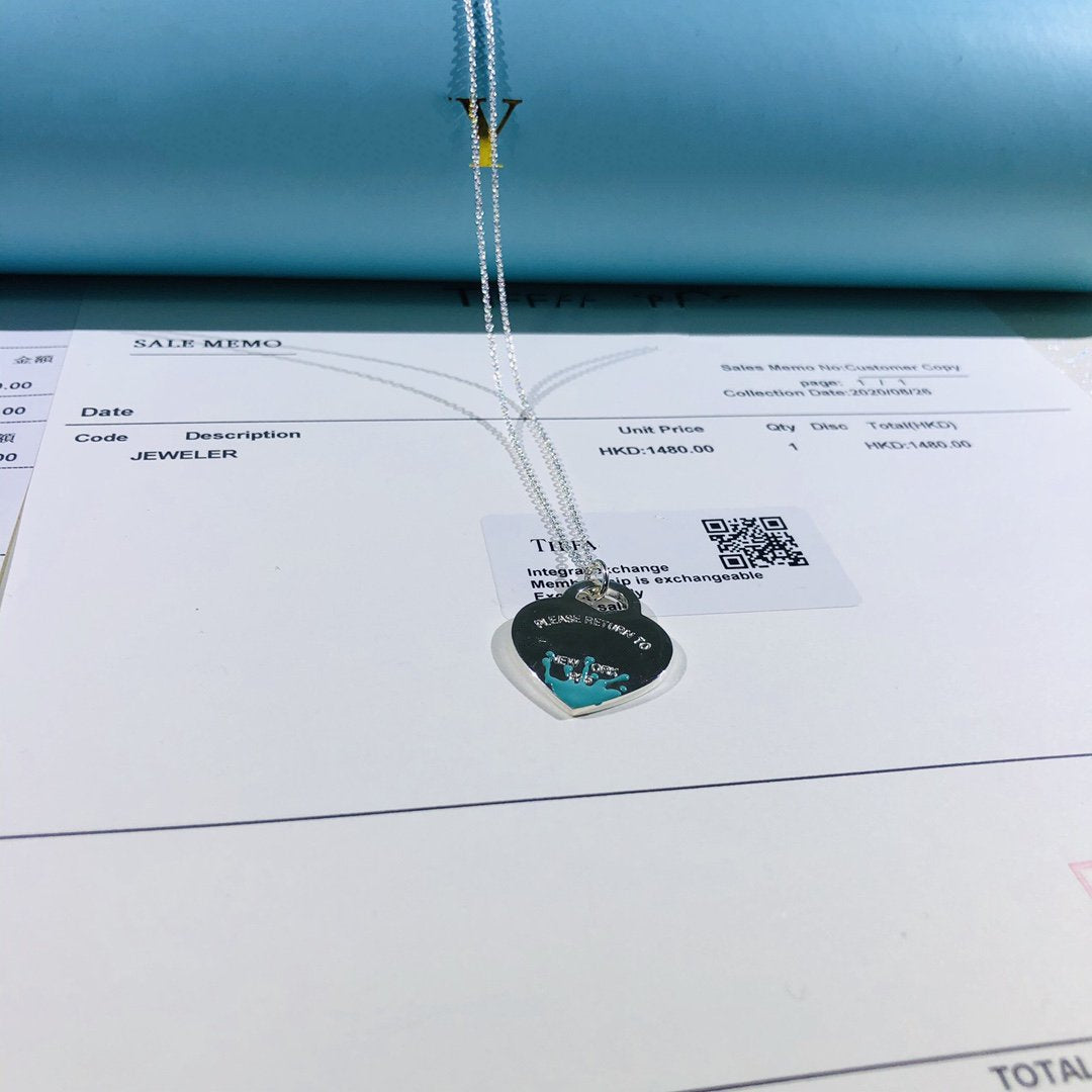 [Corinne]COLOUR HEART SPLASH TAG NECKLACE
