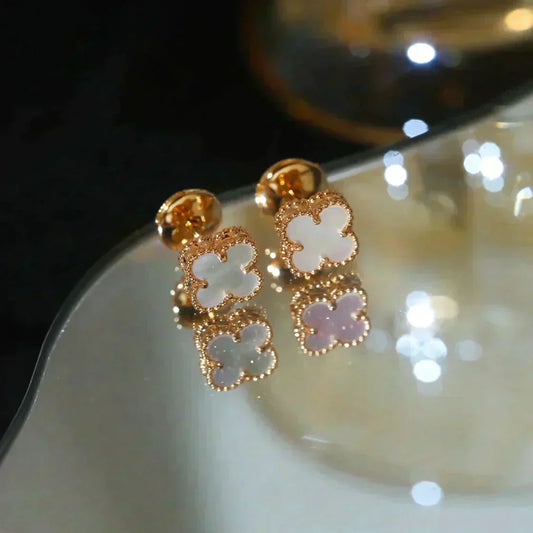 [⭐Corinne]CLOVER MINI 9.5MM WHITE MOP EARRINGS