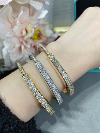 [Corinne]LOCK BRACELET DIAMOND PAVED