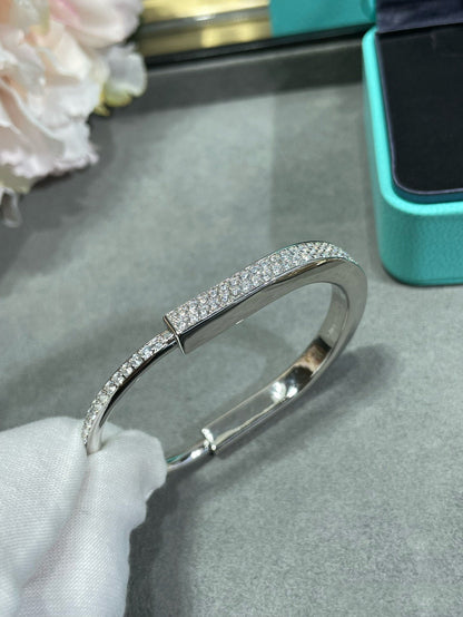 [Corinne]LOCK BRACELET DIAMOND PAVED