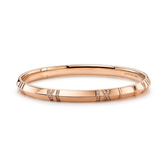 [Corinne]ATLAS BRACELET 6MM DIAMOND PINK GOLD