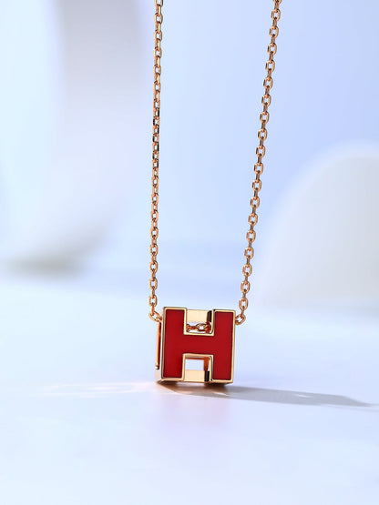 [⭐Corinne]H CAGE PINK GOLD NECKLACE