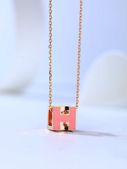 [⭐Corinne]H CAGE PINK GOLD NECKLACE