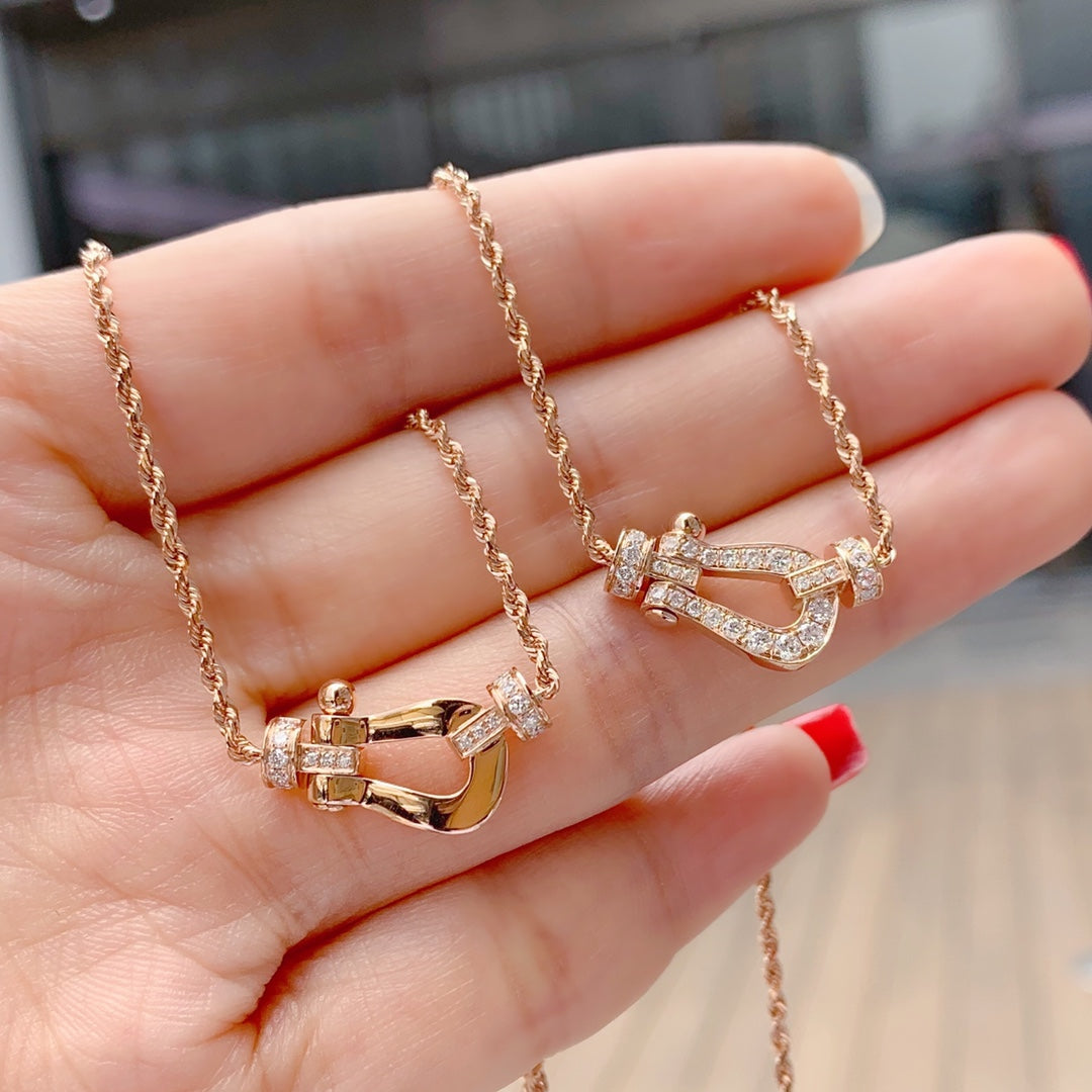 [⭐Corinne]FORCE 10 PINK GOLD DIAMOND NECKLACE