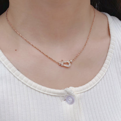 [⭐Corinne]FORCE 10 PINK GOLD DIAMOND NECKLACE