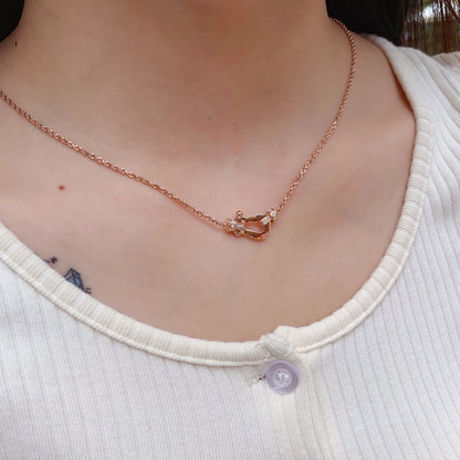 [⭐Corinne]FORCE 10 PINK GOLD DIAMOND NECKLACE