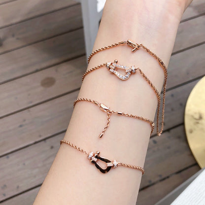 [⭐Corinne]FORCE 10 PINK GOLD DIAMOND NECKLACE