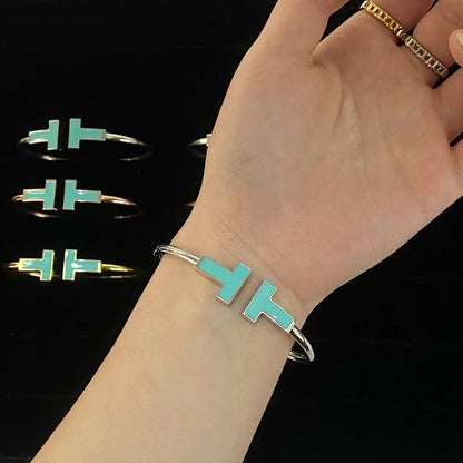 [Corinne]T WIDE TURQUOISE OPEN BRACELET