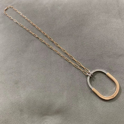 [Corinne]LOCK DIAMOND NECKLACE